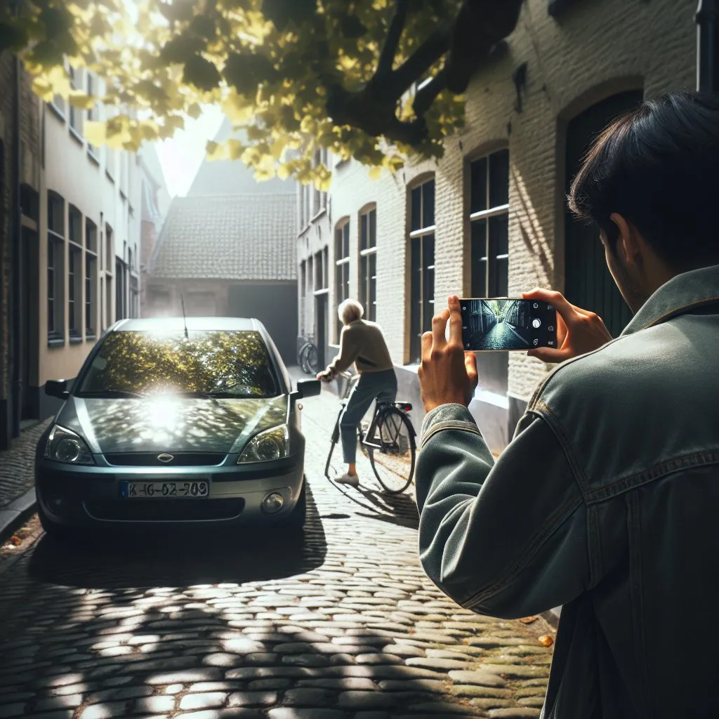 A car being photographed in good lighting