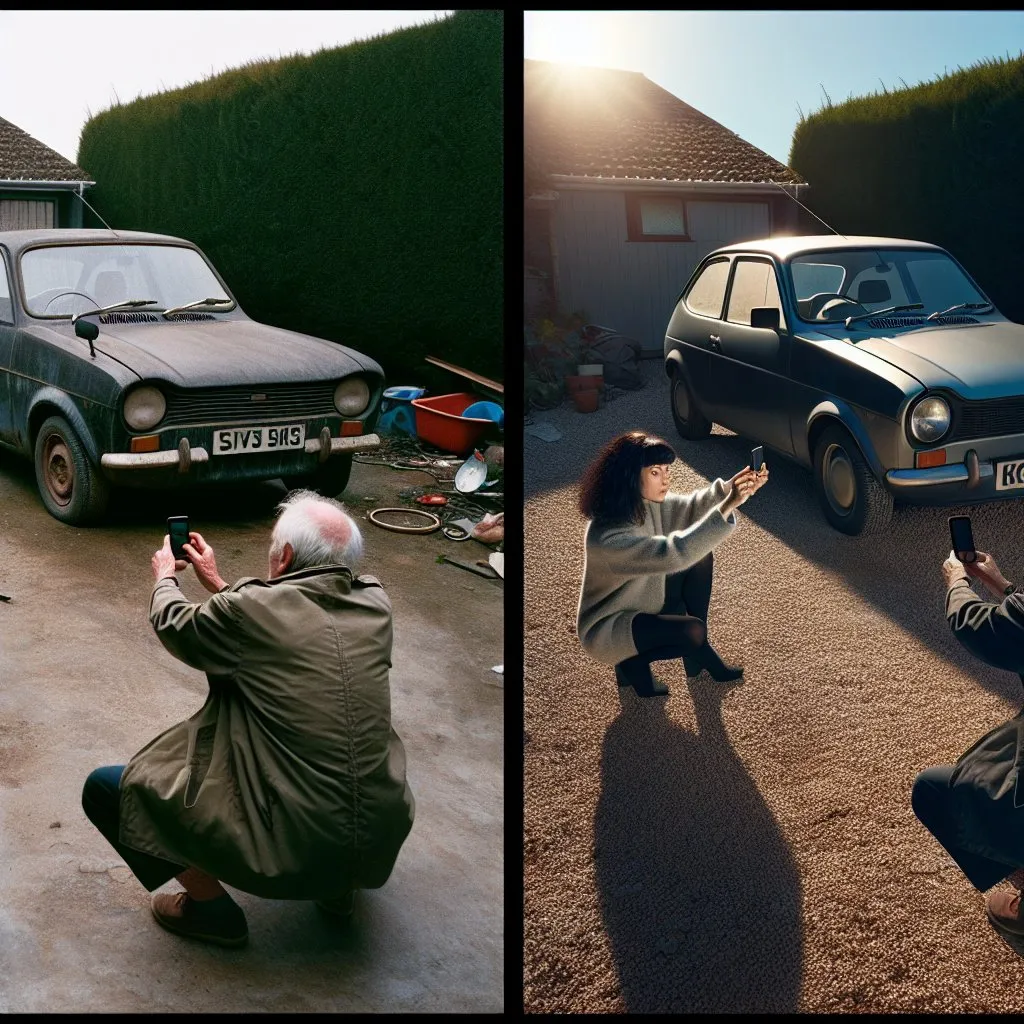 A before-and-after comparison of poor vs professional car photos