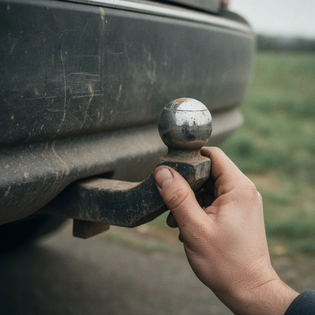 Close-up of towbar detail