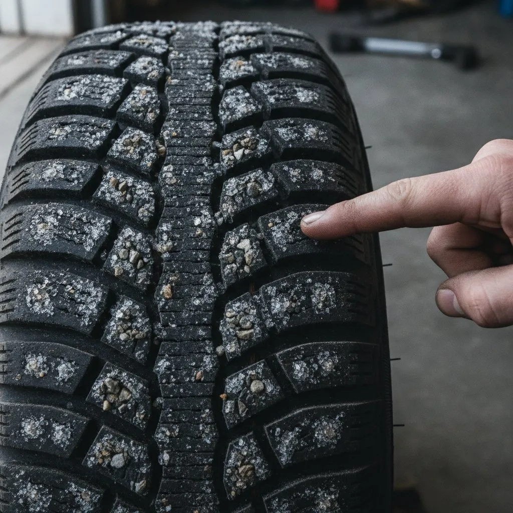 Detail shot of winter tire tread