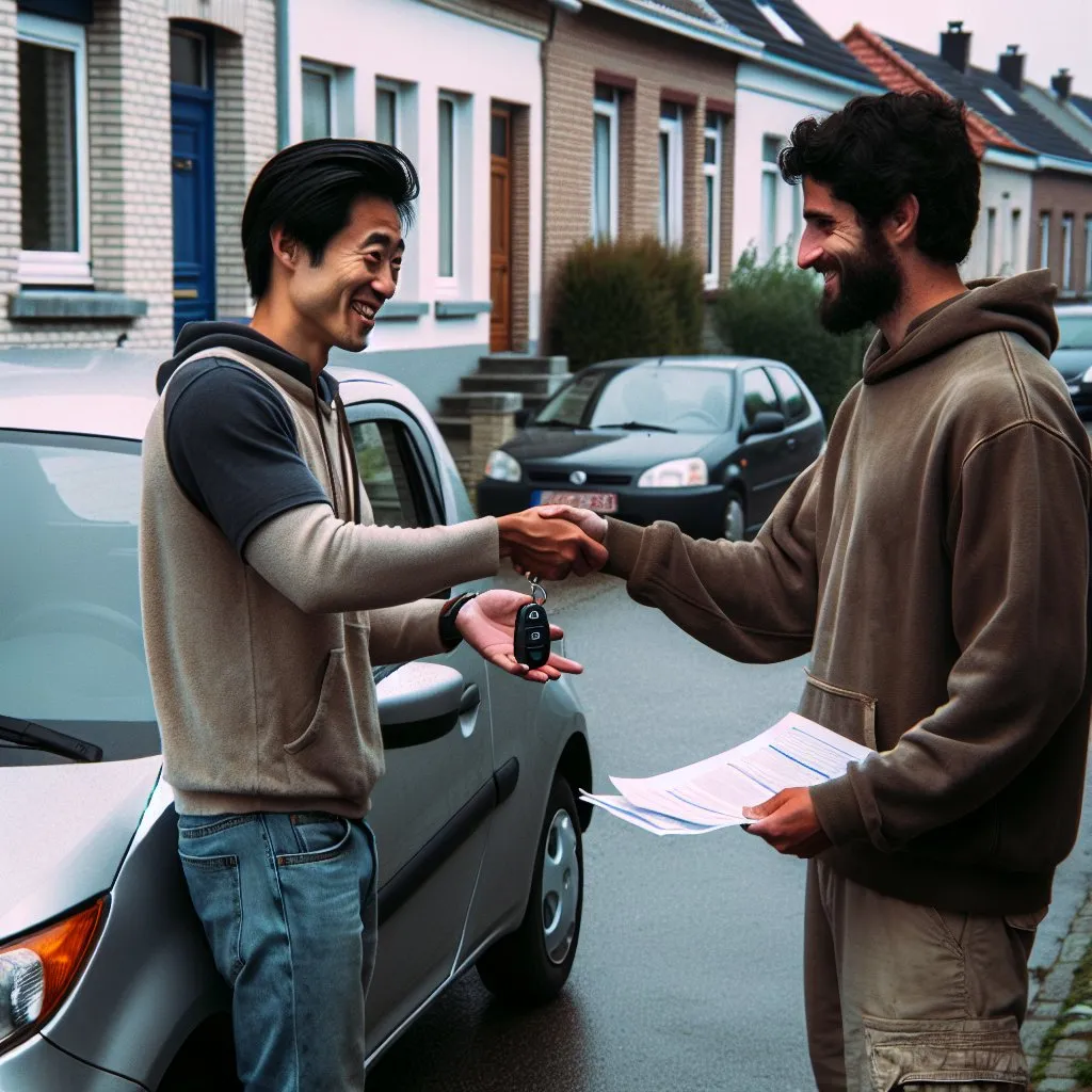 A simple step-by-step illustration of selling a car